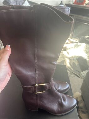 Naturalizer Women's Dark Brown Leather Heeled Boots